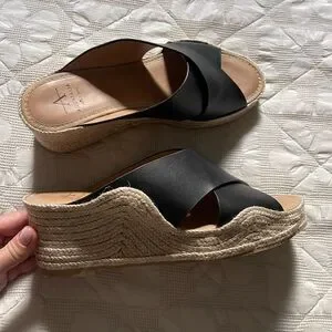 Aquatalia | Shoes | Aquatalia Black And Tan Wedge Shoes  display picture 1